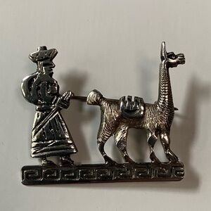 Vintage Sterling Silver 925 Peruvian Alpaca Pin